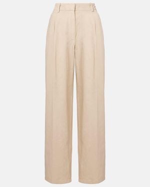 The Row Lilas Cotton And Linen Wide-Leg Trousers - Natural