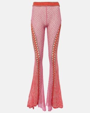 Roberta Einer Open-Knit Cotton Flared Pants