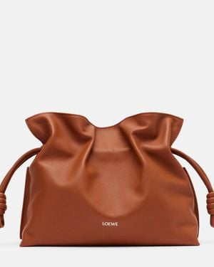Loewe Clutch Flamenco Medium Aus Leder - Braun