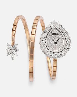 YEPREM Y-Momento 18Kt And Rose Watch With Diamonds - Metallic