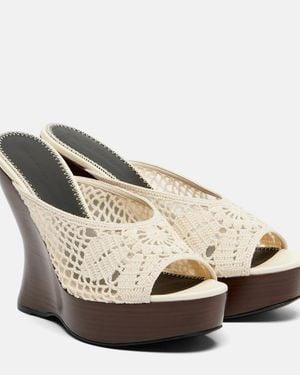 Magda Butrym 115Mm Crochet Wedge Mules - White