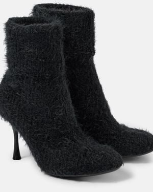 Gianvito Rossi 85 Knitted Bootie - Black