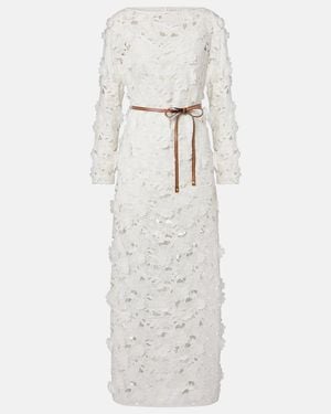 Zimmermann Robe Longue Patience En Coton A Fleurs - Blanc