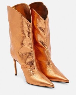 Alexandre Vauthier Ankle Boots Aus Leder - Orange