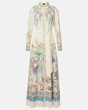 Etro Belted Printed Cotton Shirt Dress - White