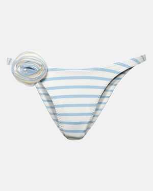 SAME Rose 90S Floral-Applique Bikini Bottoms - Blue