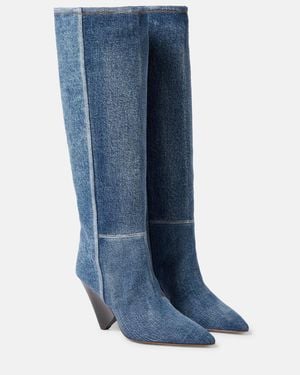 Isabel Marant Lakita Denim Knee-High Boots - Blue