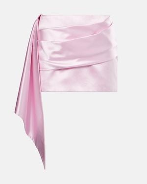 Alex Perry Draped Duchess Satin Miniskirt - Pink