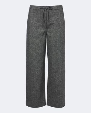 Max Mara Wool And Silk-Blend Flannel Wide-Leg Pants - Grey