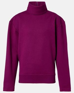 Saint Laurent Cotton Fleece Sweatshirt - Purple