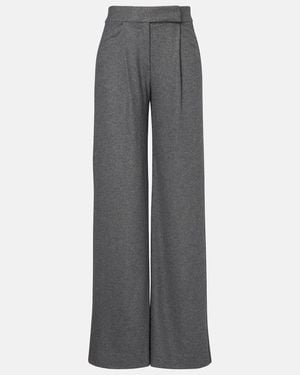 Veronica Beard Mid-Rise Wide-Leg Trousers - Grey