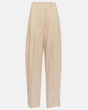 Isabel Marant Sopiavea Pinstriped High-Rise Pants - Natural