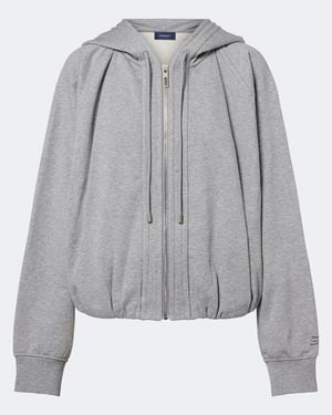 Sportmax Cotton-Blend Jersey Hoodie - Grey