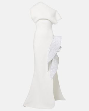 Maticevski Wishing Ruffled Asymmetric Gown - White