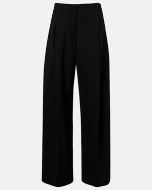 Sportmax Pleated Low-Rise Wide-Leg Trousers - Black