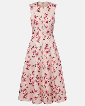 Emilia Wickstead Mara Floral Faille Taffeta Midi Dress - Pink