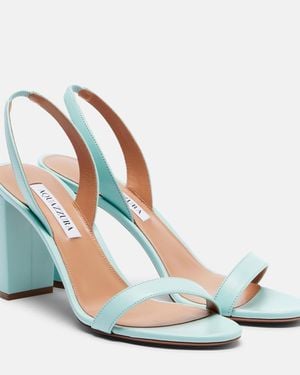 Aquazzura Leather Slingback Sandals - Blue
