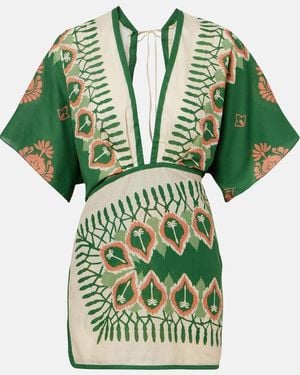 Johanna Ortiz Bedrucktes Minikleid Aus Baumwolle - Grün