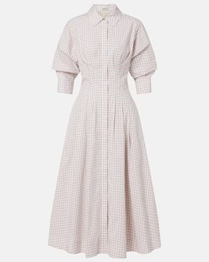 Jonathan Simkhai Jazz Gingham Cotton-Blend Shirt Dress - Natural