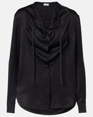 Loewe Silk Satin Blouse - Black