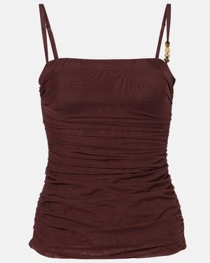 SIR. Gathered Jersey Tank Top - Purple