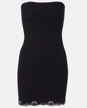 Gucci Lace-Trimmed Jersey Minidress - Black