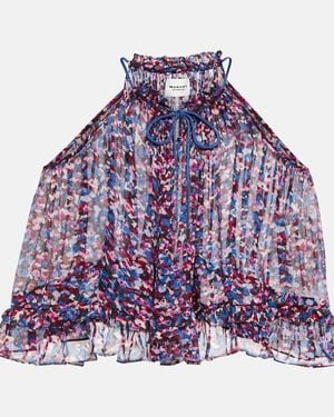 Isabel Marant Fabino Printed Georgette Top - Purple