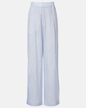 Dries Van Noten Striped Wide-Leg Trousers - Blue