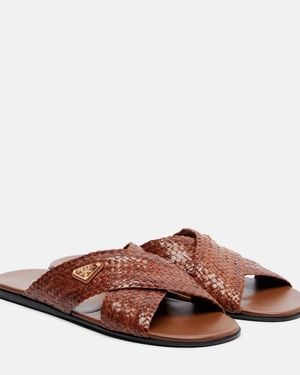 Prada Sandalen Aus Leder - Braun