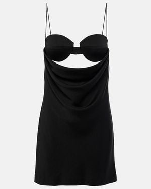 Alex Perry Cutout Draped Satin Crepe Minidress - Black