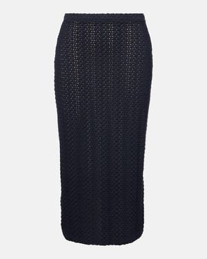 Vince Knitted Cotton Pencil Skirt - Blue