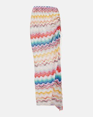 Missoni Zigzag-woven Draped Skirt - White