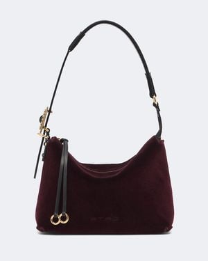 Etro Schultertasche Small Aus Samt - Lila