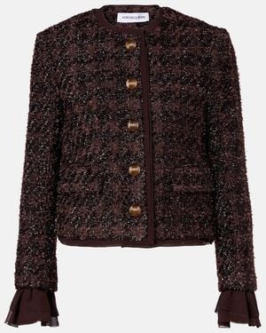 Veronica Beard Audrina Metallic Tweed Jacket - Black