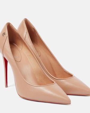 Christian Louboutin Sporty Kate 100 Leather Court Shoes - Natural