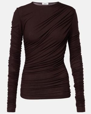 Agolde Tania Twist Ruched Top - Brown