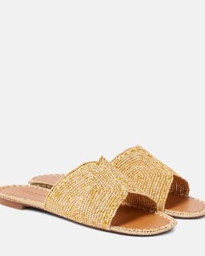 Robert Clergerie Ineni Raffia Slides - Natural