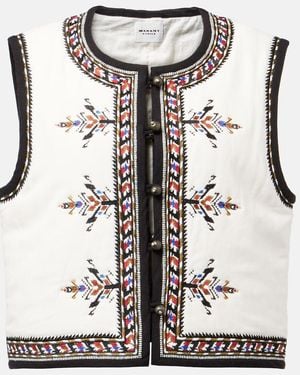 Isabel Marant Zeana' Gilet With Geometric Embroidery - Multicolor