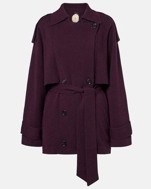 Jardin Des Orangers Cropped Wool And Cashmere Trench Coat - Purple
