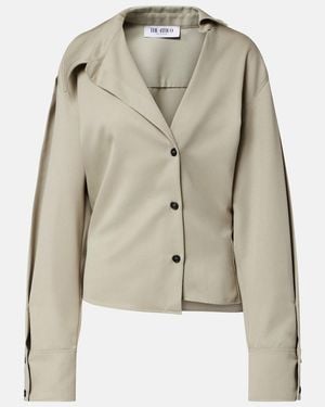The Attico Draped Wool Shirt - Natural