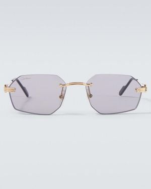 Cartier Premiere De Cartier Rectangular Sunglasses - Blue