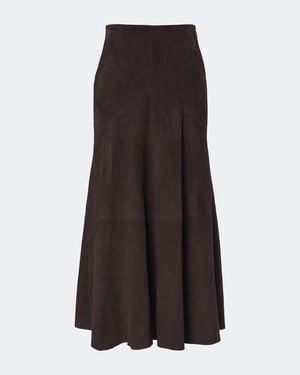 Nour Hammour Midirock Garnier Aus Veloursleder - Braun