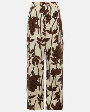 Brunello Cucinelli Printed Cotton Poplin Cargo Trousers - Natural