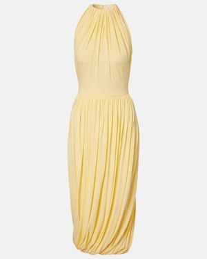Alaïa Twisted Jersey Midi Dress - Metallic