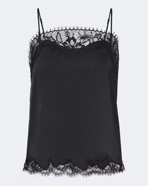 Faithfull the Brand Marisol Lace-Trimmed Satin Camisole - Black