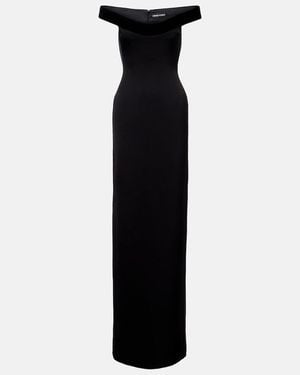 David Koma Velvet-Trimmed Gown - Black