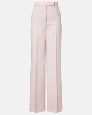 Max Mara Girone Wool, Mohair, And Silk Wide-Leg Pants - Pink