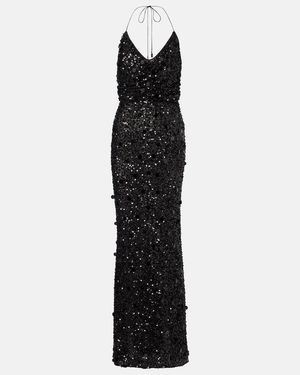 dolce and gabbana black sequin dress Dolce & Gabbana sweetheart-neck sequinned minidress - BOPF