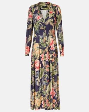 Etro Jersey And Fil Coupe Jacquard Maxi Dress - Multicolor
