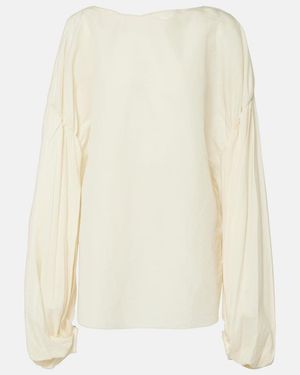 KHAITE Quico Silk And Cotton Organza Top - White